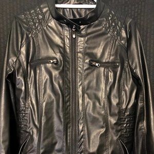 Black leather biker style jacket